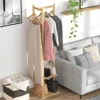 Bamboo Hallway Corner Clothing Coat Rack Stand Clothes Hanging Rail Shelf 4