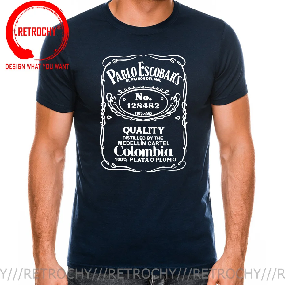 Pablo Escobar Plata O Plomo? - Maglietta Uomo In Cotone 100%, Taglia Large, Stampa Direct-to-Garment