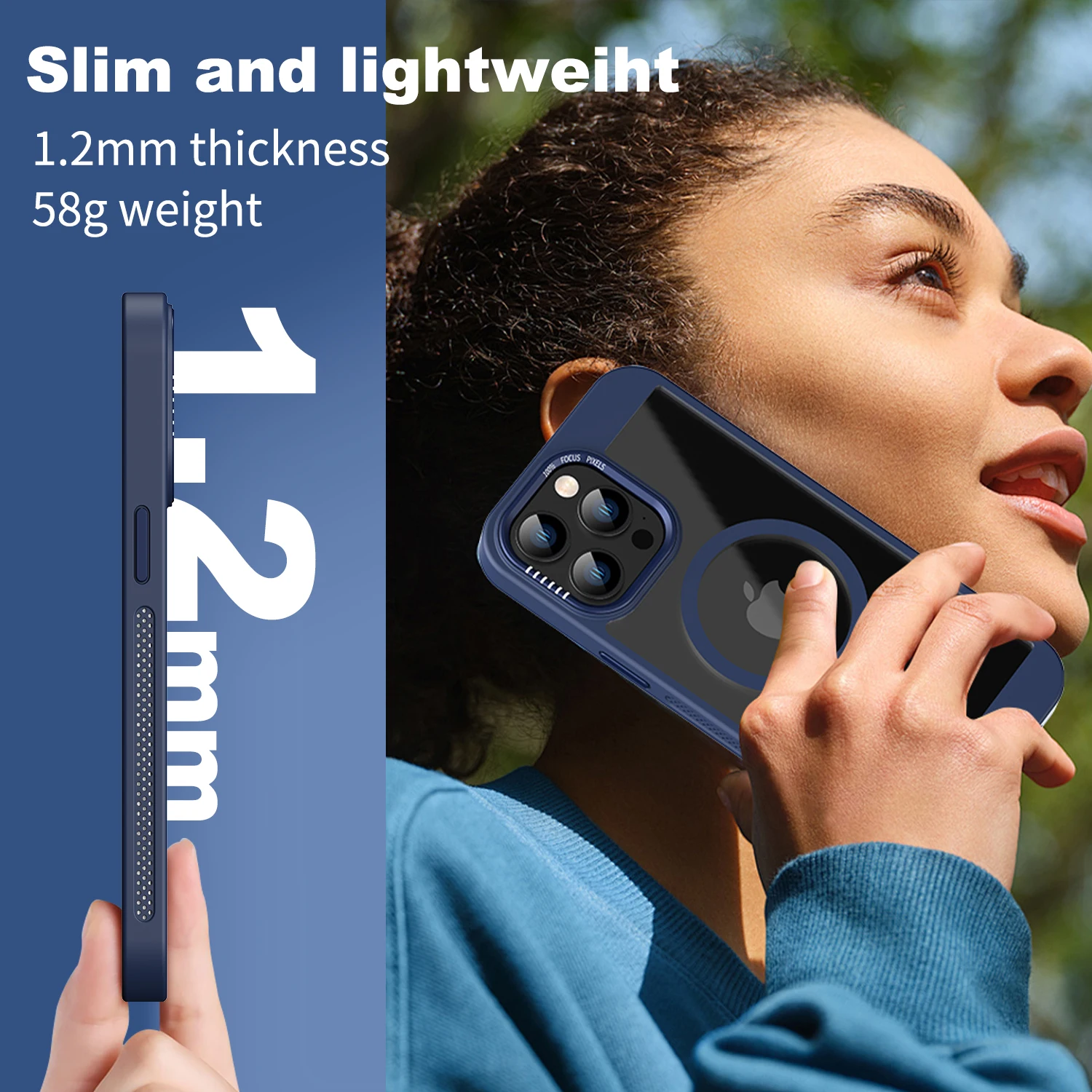 Premium Magnetic Metal Frame Bumper Protection Case with Magsafe Compatibility and Translucent Acrylic Design