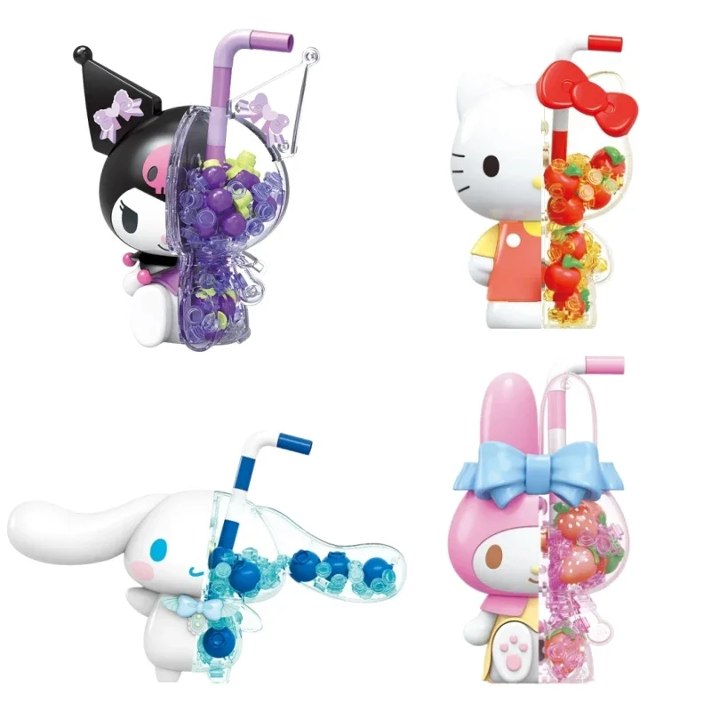 

Sanrio Building Blocks Miracle Doll Bubble Soda Kuromi Hello Kitty Cinnamoroll My Melody Splicing Model Toy Ornament Gift