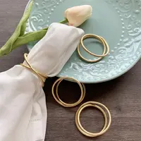 Exquisite Gold Napkin Ring Metal Napkin Rings for Wedding Party Dinner Hotel Table Decoration Napkins Holder 2
