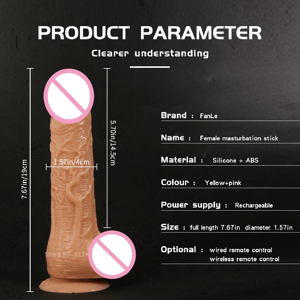 Realistic Telescopic Dildo Vibrator For G Spot Anal Hands-free Play