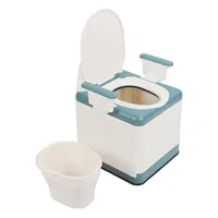Bedside Commode Strong Load Bearing Anti Slip Bottom Space Saving Adults Folding Portable Toilet with Arms for Home for Elderly 1