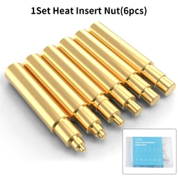 Brass Threaded Heat Set Insert Tips Kit for 3D Printing Adjustment (1set heat insert nut)