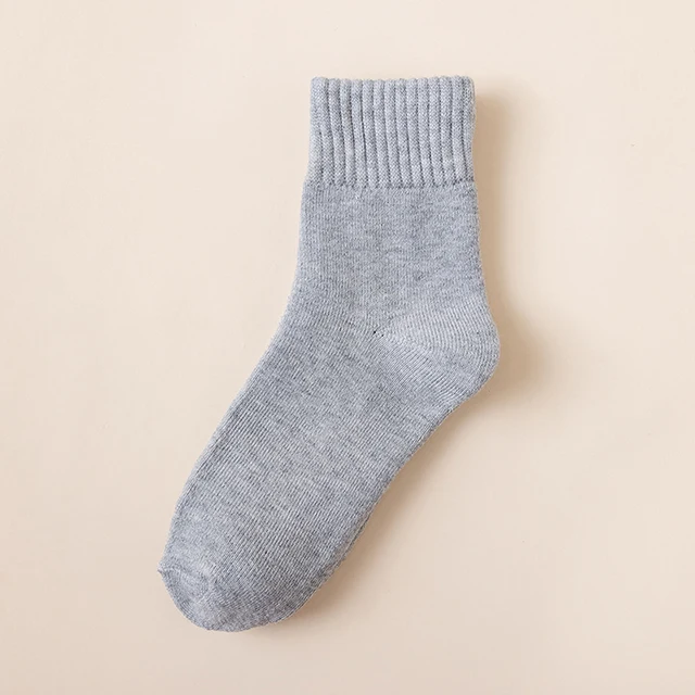 New Winter Vrouwen Socks Dikke Warme Effen Kleur Wol Harajuku Retro Koude Slip Mode Toevallige Kasjmier Modieuze Sokken 1-Pair I