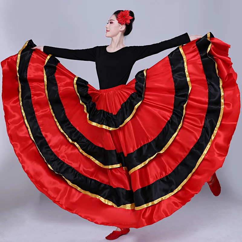 Disfraz de danza española para mujer, traje de Flamenco clásico, falda  Swing, tortilla, actuación del vientre, 2022/360, 540/720