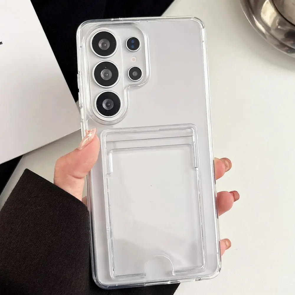 Ultra Clear Shockproof Card Slot Phone Case - Durable Acrylic Cover