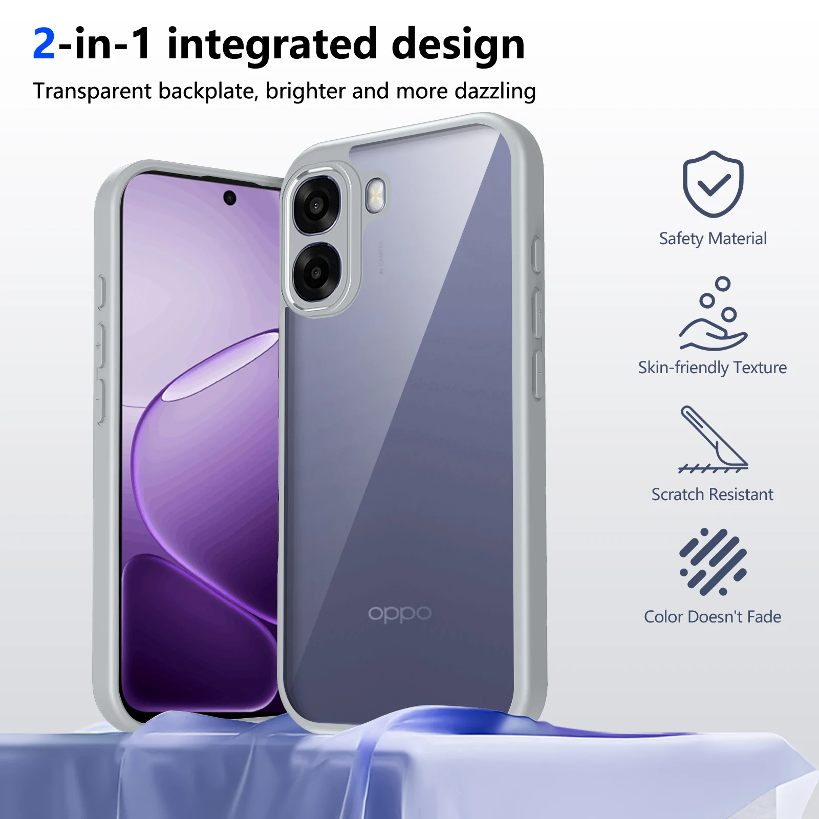 Enhanced Air Cushion Silicone Bumper Matte Back Cover Hard Phone Case