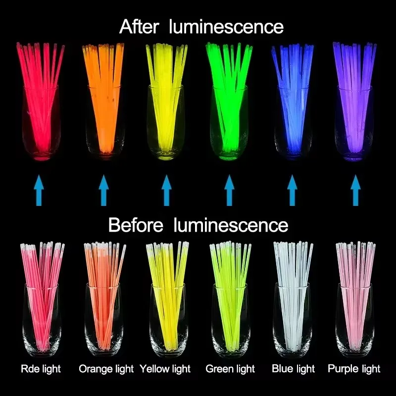 10/100Pcs Fluorescence Glow Sticks Party Multicolor Bendable Glow Bracelet Party Supplies glow sticks glow in the dark bracelet