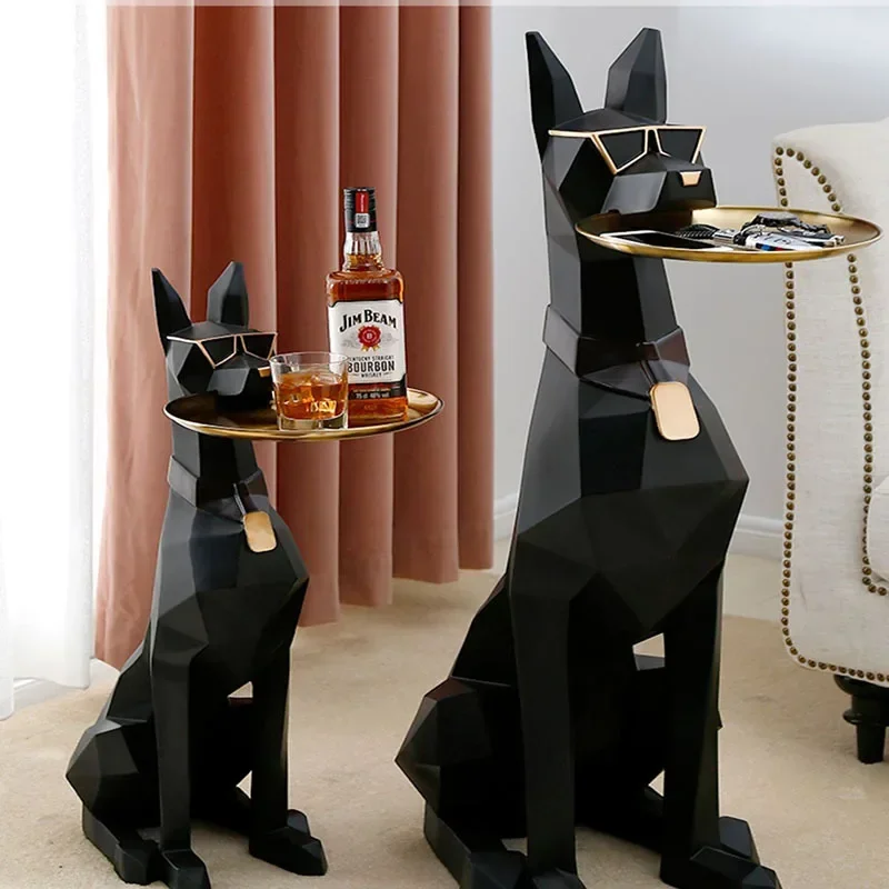 

Большой декоративный поднос Doberman для бокового стола, роскошный большой поднос для хранения ключей, фигурка Doberman, домашний декор