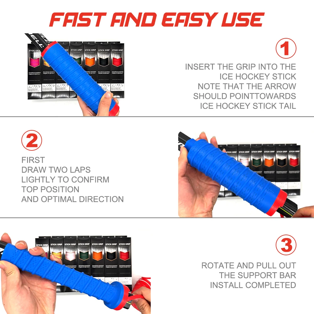 Hockey Stick Grip Ice Hockey Stick Grip Cool Shrinkable Silicone For Tennis Pickleball Badminton Sports Grips