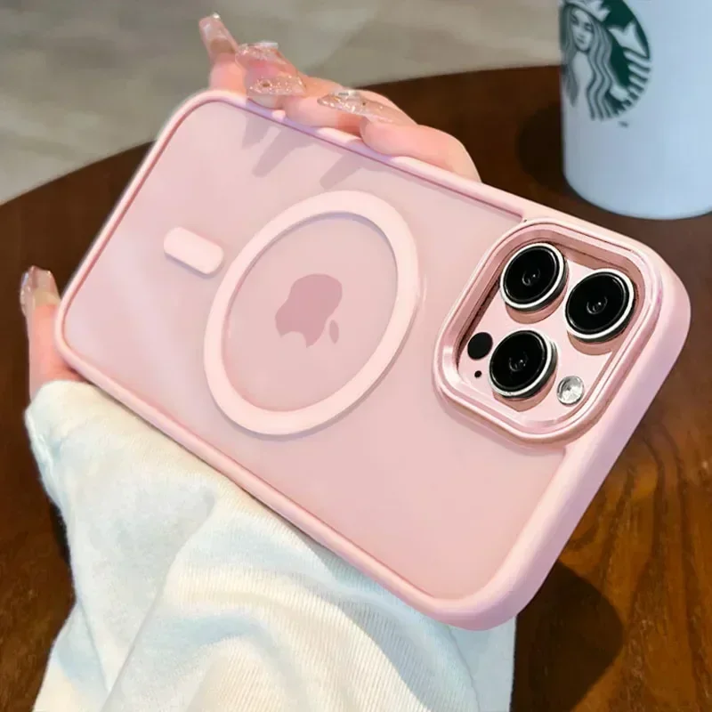 Magnetic Luxury Clear Armor Case with Wireless Charging Compatibility & Shockproof Bumper