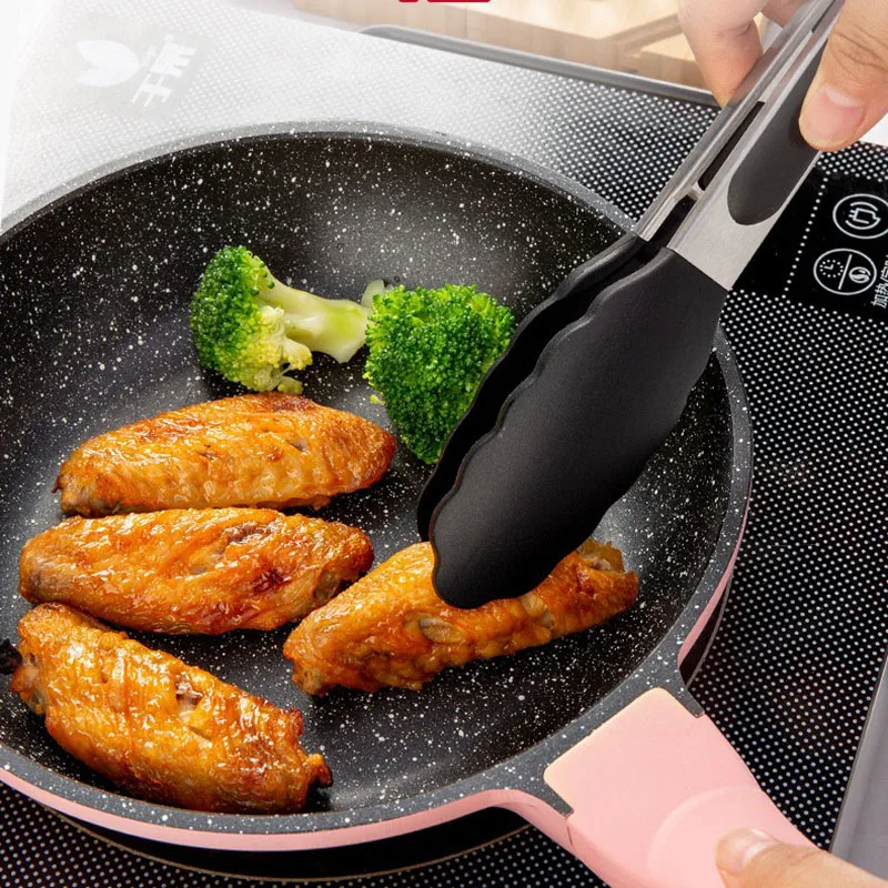Black silicone cooking utensils set non-stick pan baking tools kitchenware slotted turner spatula spoon food tongs kitchen kit