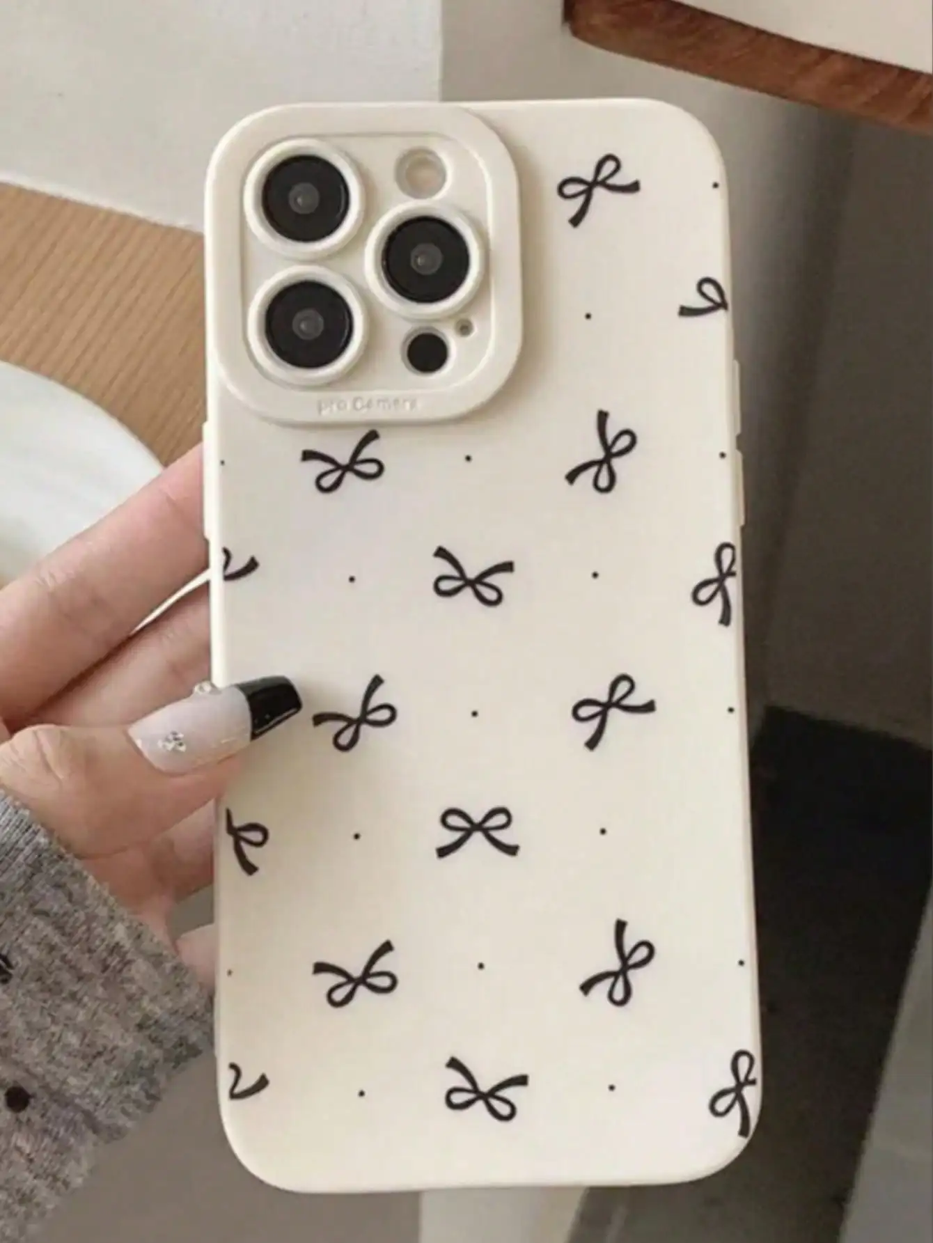 Cartoon Teeth Pattern Mobile With Built-In Lens Film Shell Mirror Mobile iPhone 16/15/14/13/12/20 Pro Max Plus