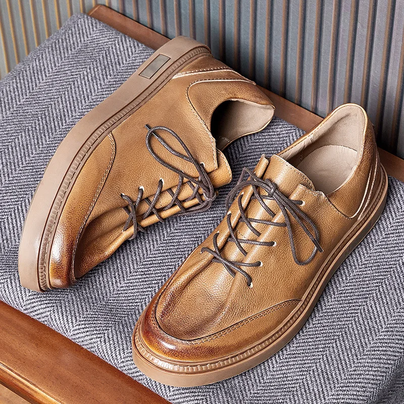 

Men's Leather Flats Loafers Leather Shoes Outdoor Sneakers High Quality