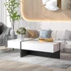 Coffee Table Knocbel Contemporary Rectangle  for Living Room,Sofa  Side Cocktail Tea Table with Storage Drawer and T-Shaped Base 1