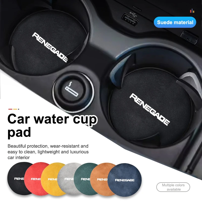 Car Water Cup Coaster Non-Slip Auto Accessories For Jeep Renegade 2014-JKU TJ YJ CJ Patriot Liberty 2Pcs