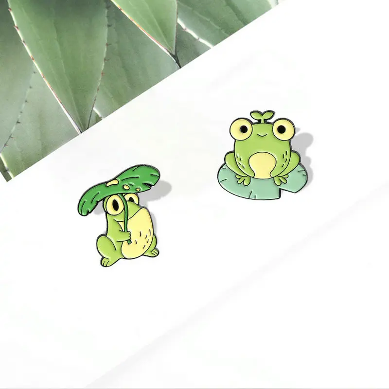 Générique City Frog Enamel Pin Personnalisé Drôle Animal Broches Chapeau Chemise Revers Sac Badge Cartoon Grenouille Bijoux Cadeau Pour Amis