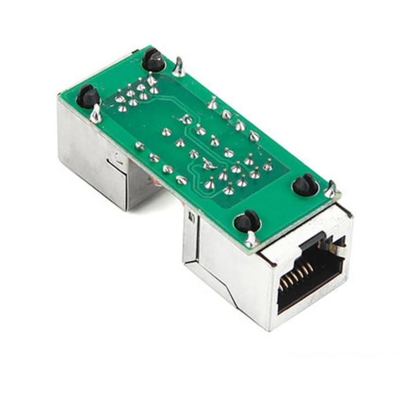RJ45 Connector Double Cable Adapter Network Extender Extension