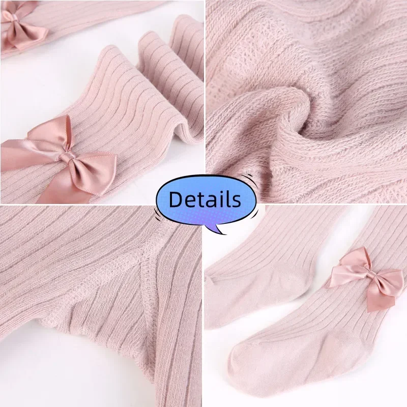 Spring Autumn Baby Girl Socks Bow Combed Cotton Children Pantyhose Toddler Bowknot Leggings Soft Stockings for 0-8Years Kids girls pantyhose children stockings