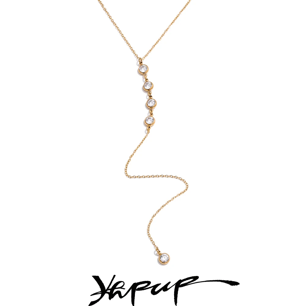 Yhpup Necklace Stainless Steel Stainless Steel Women for Summer