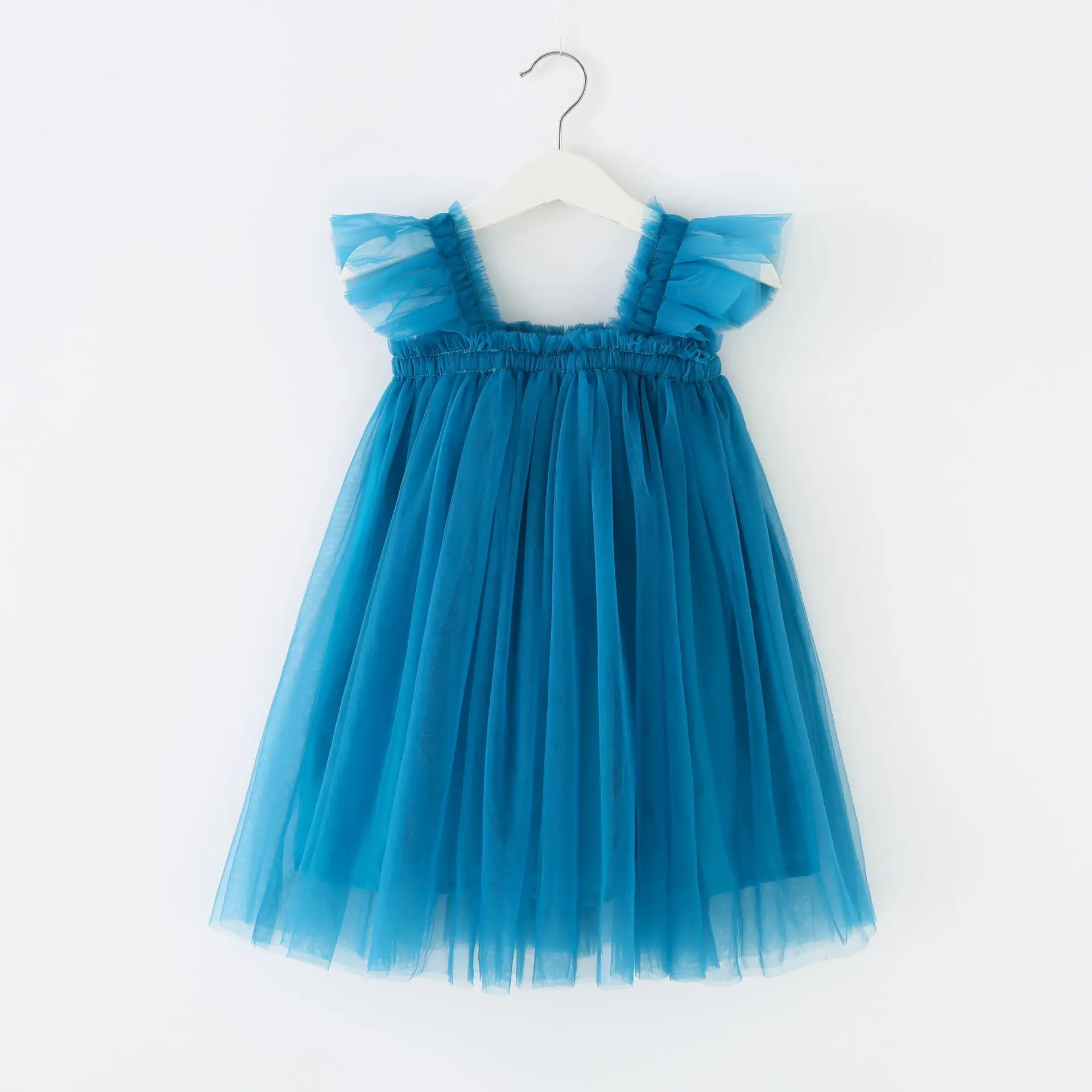 Summer Baby Girl Dress girls dress baby girl dress Solid Color Flying Sleeves Mesh Slings Cute Princess Ball Gown Skirt
