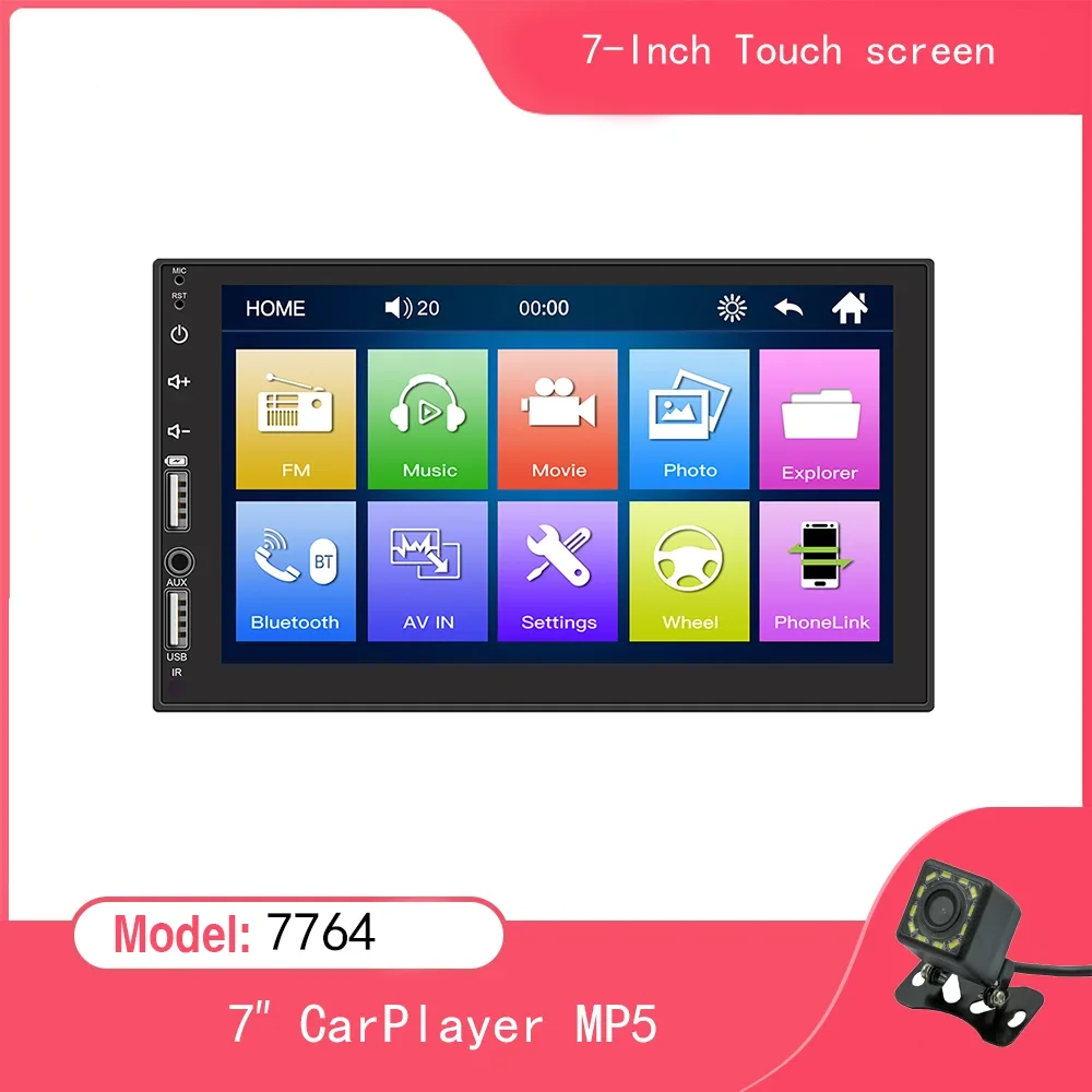 7764 Autoradio Wireless Carplay Android Auto 2Din Autoradio Android 7 '2 Din Autoradio Autoradio Lettore Multimediale Universale