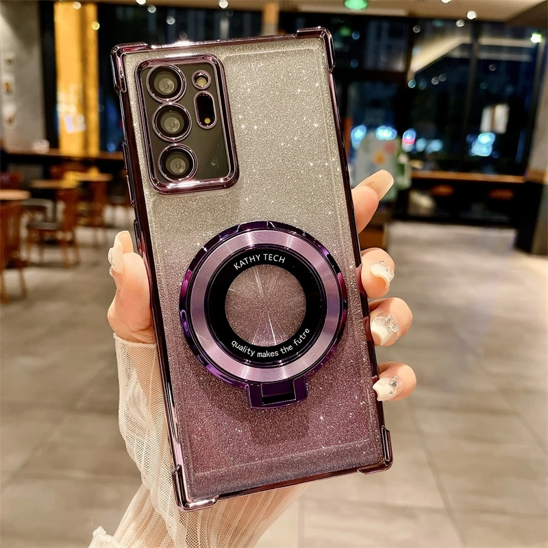 Plating Magnetic Holder Silicone Stand Case - Premium Protective Cover