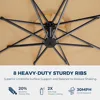 10ft Solar Lights Offset Cantilever Patio Umbrella - with Light and Base, LED Lighted Offset Hanging Patio Outdoor Market 4