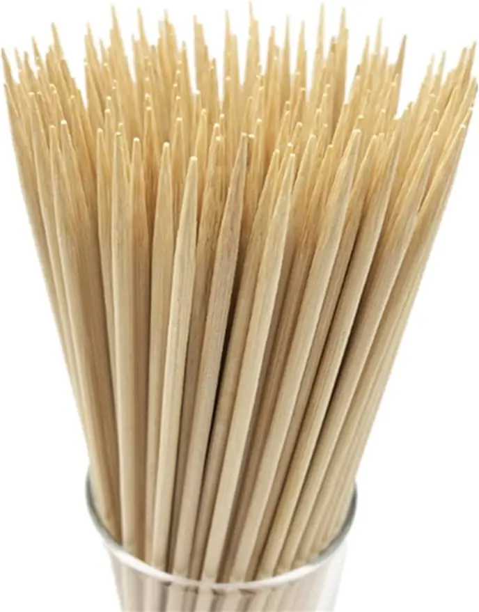 100 sticks in a pack Natural Bamboo Skewers for BBQ，Fruit，Kabob，Chocolate Fountain，Barbecue Supplies