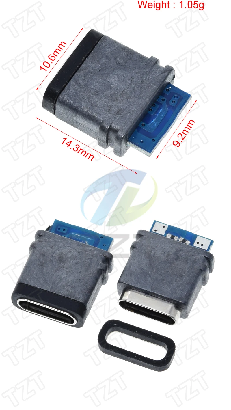 GREATZT USB 3.1 wasserdichter Typ-C-Anschluss, 2PIN/4PIN, 5A-Buchse, doppelter 5,1K-Widerstand, unterstützt Laden und Entladen – Detail 2