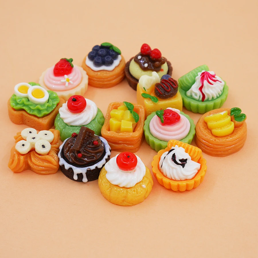15pcslotSimulation3DFoodResinKawaiiFruitCakeScrapbookingCraft