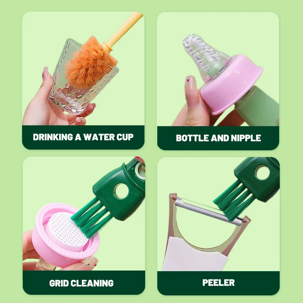 4 in 1 Multifunctional Cleaning Brush Cup Lid Cleaning Brush Multipurpose  Cleaning Brush Tiny Bottle Cup Lid Detail QX2D - AliExpress
