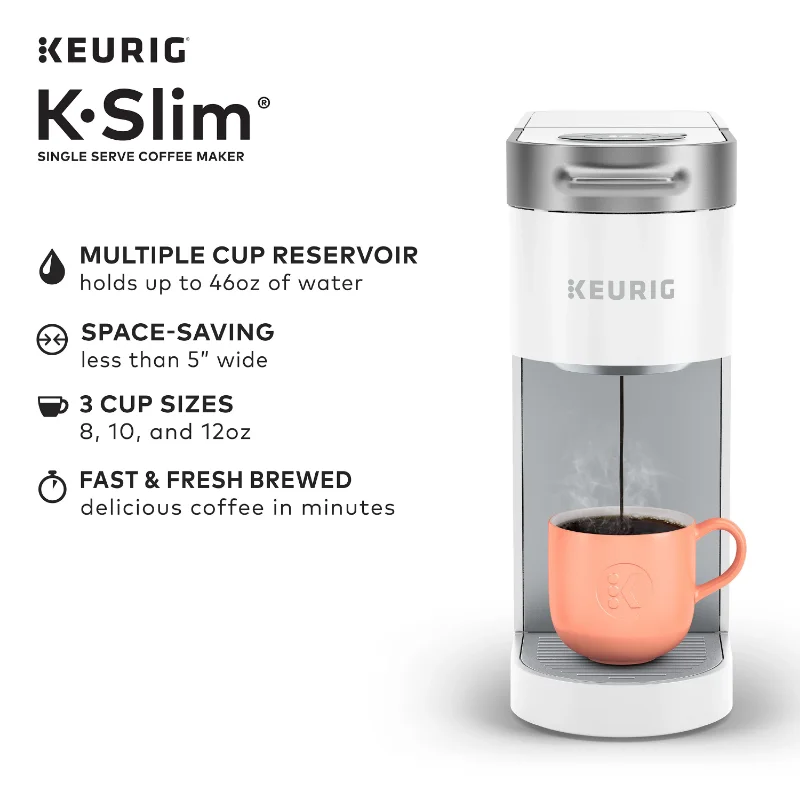 Keurig - K-Slim Single-Serve K-Cup Pod Coffee Maker - Black