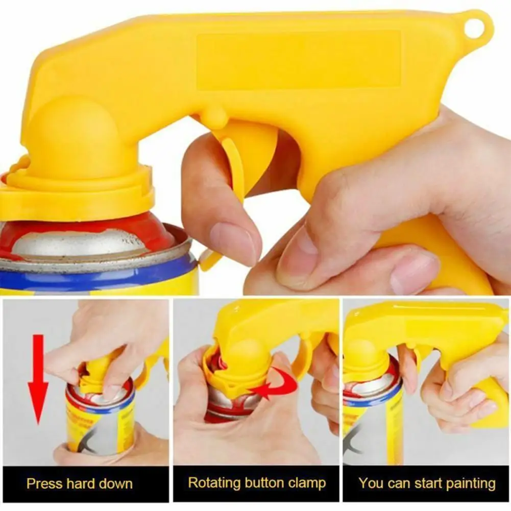 Spray Adaptor Paint Care Aerosol Spray Gun Handle With Full Grip Trigger Locking Collar Car Maintenance Painting Paint Tool New