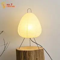 Japanese Minimalist Akari Noguchi Yong Table Lamp Bedroom Bedside Rice Paper Wabi-sabi Desk Lights Living Room Homestay Study 1