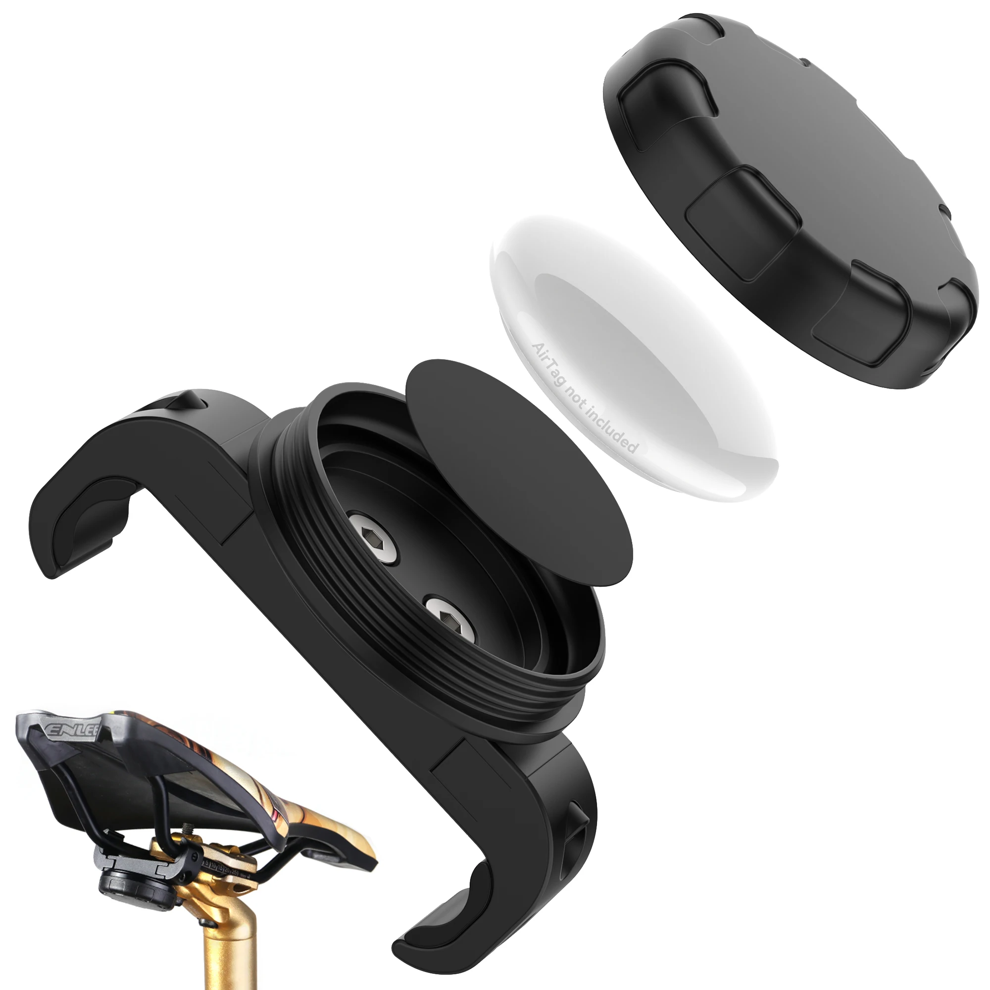 

For AirTag Bike Holder Bike Hidden Mount for Apple Airtag Case Under The Seat, Waterproof Bicycle GPS Tracker Air Tag Case