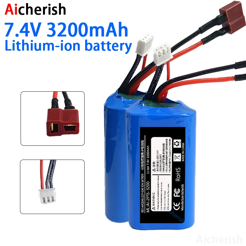 

For Wltoys 144001 A959-B A969-B A979-B K929-B 12428 12423 10428 Q39,RC Car Spare Parts,7.4V 3200mAh 18650 Lithium Ion Battery