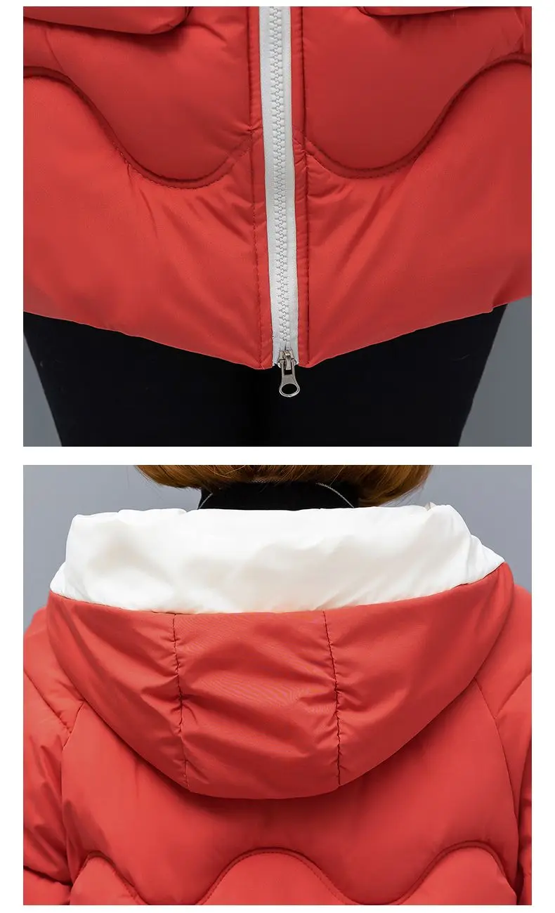 2023 New Women Down Cotton Coat Winter Jacket Female Mid Length Version Parkas Hooded Outwear  Warm Overcoat