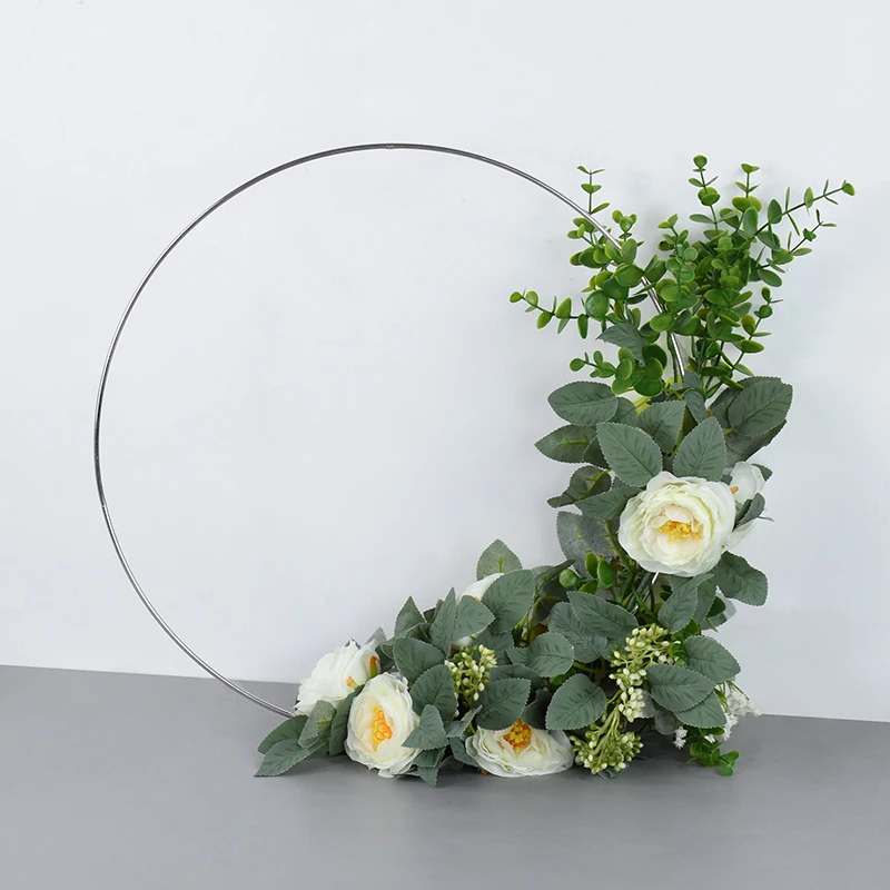 10-40CM Gold Silber Blumenkranz Hoops Metallrahmen Drahtring DIY Makramee Hängende Handwerk Eisen Kreis Weihnachten Hochzeitsdekoration – Detail 1