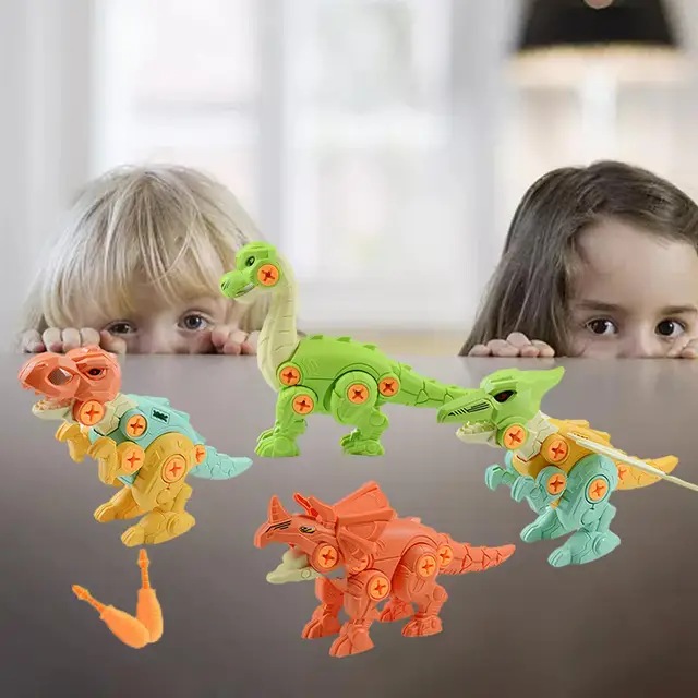 4Pcs Take Apart Dinosaur Toys Kit Christmas Gifts Building Toy for Toddlers 4