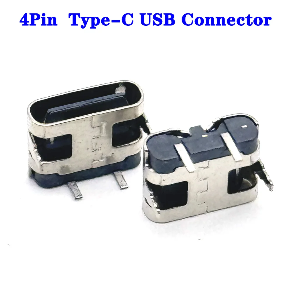 4Pin Type-C USB 커넥터 암 포트 잭 솔더 플러그 SMD SMT 안드로이드 전화 데이터 충전 소켓 마이크로 USB DIY 수리 어댑터
