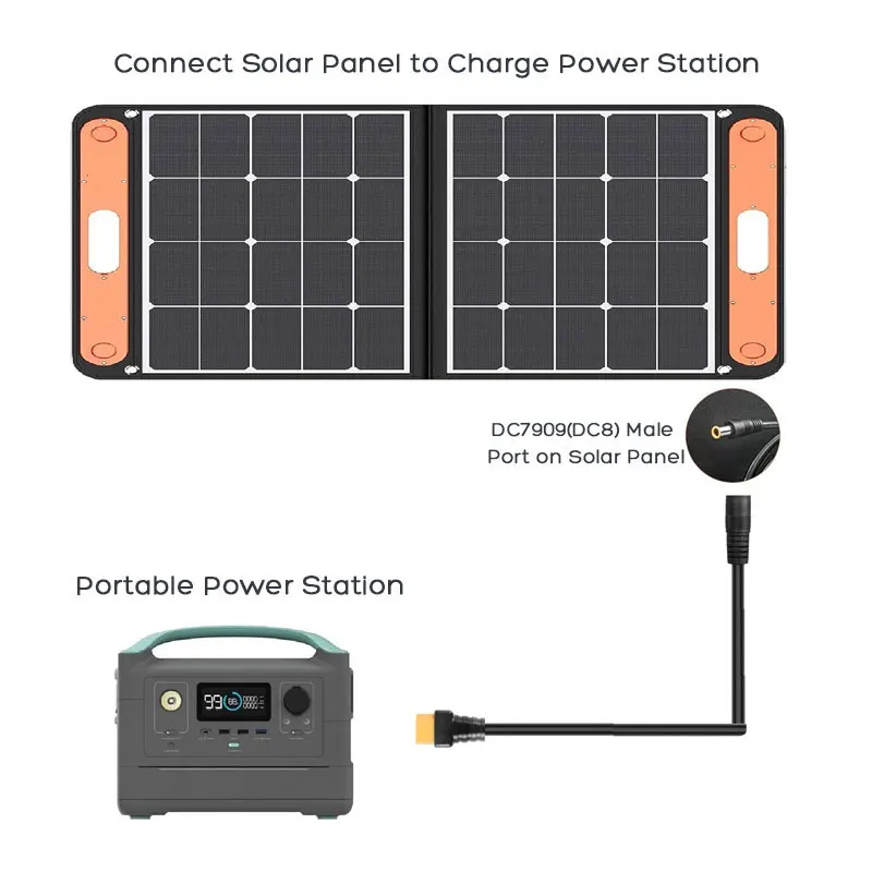 14AWG 1.5m DC7909 DC8mm Female to XT60 Female Charging Cable for ALLPOWERS R600 R1500 Ecoflow River/Delta etc. Solar Generators