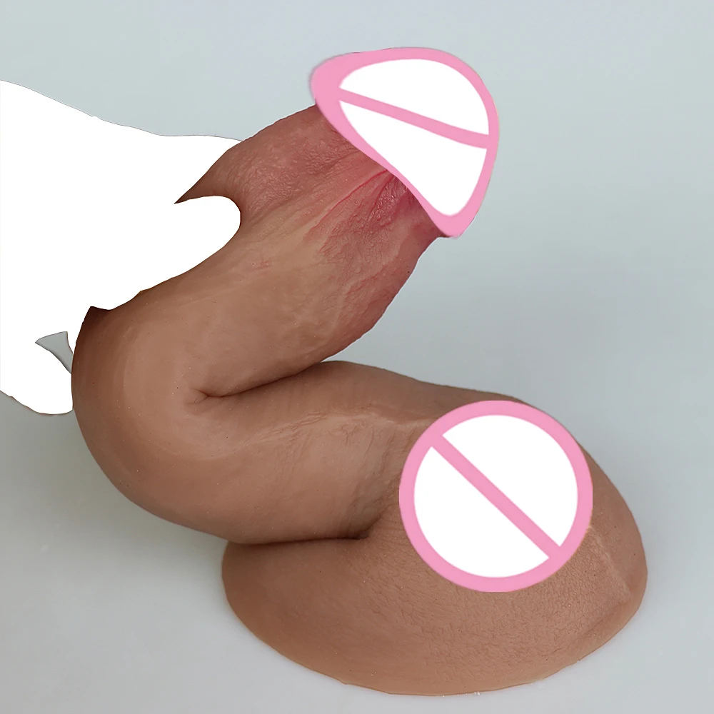 Real Men Skin Dildos Soft Silicone Suction Cup Big Huge Cock Male Artificial Penis Cheap Adult 18 Vagina Anal Sex Toys For Women — view 5