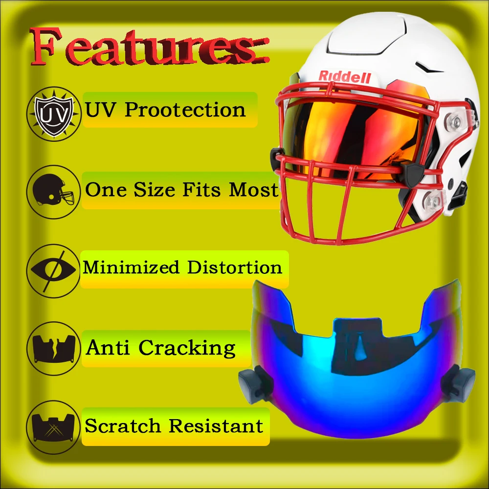 Universal Fit Youth & Adult American Football Helmet Visor football visor