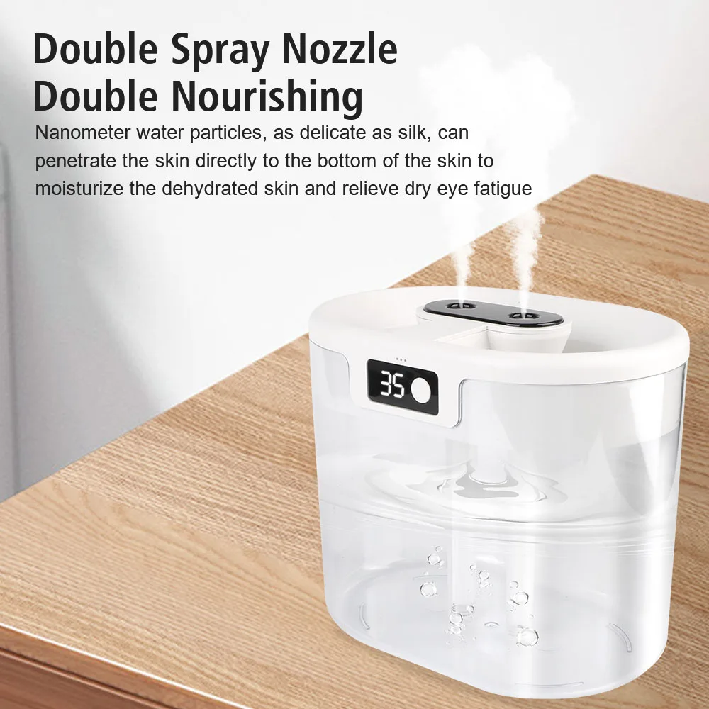 Universal Two Port Spray Water Supplement Bedroom Office Desktop Portable 1500ML Display Humidity Air Humidifier Household