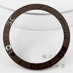 Elegant Sloping Ceramic Bezel Insert - Gold Black Rose Gold, 38mm (NO.5 Brown)
