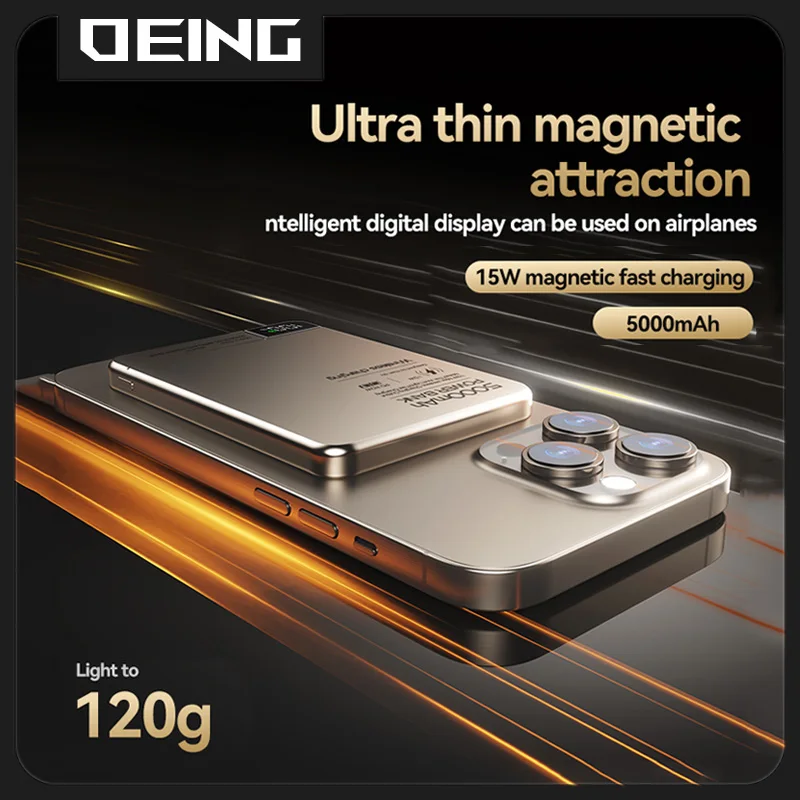 High Quality Alloy Power Bank 10000mAh PD20W Fast Charger Macsafe Powerbank Magnetic Wireless Charger For iPhone Xiaomi Samsung 4