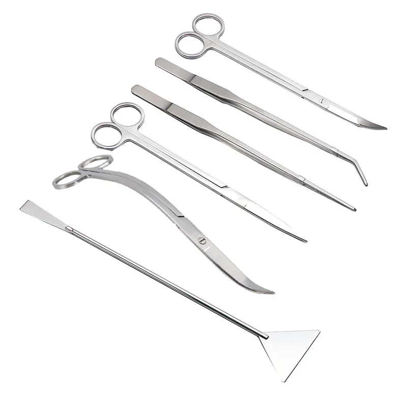 stainless aquarium clipper scissor curve cut steel plant clip shear aquascape clean snip aquatic tank water wave grass clipper Aquarium Scissor Tweezer Tools Fish Tank Plants Wave Scissors Grass Stainless Cleaning Tools Storage Holder Aquarium Accessories