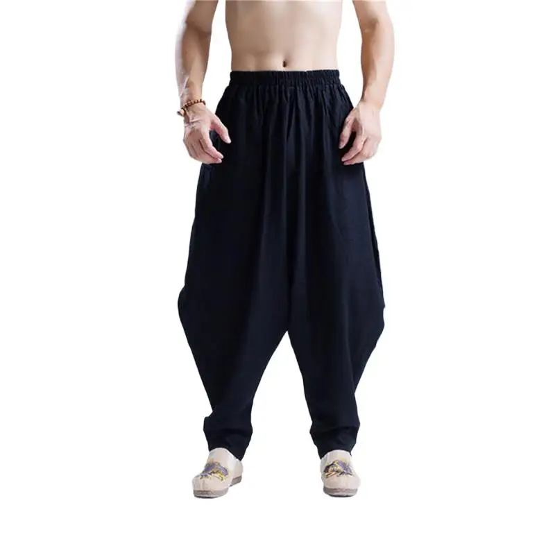 Cotton linen loose full length trousers man summer autumn elastic waist harem pants large size M-5XL 6XL casual pants linen pants,men cotton pants,men harem pants